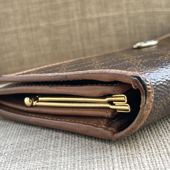 CELINE C Macadam Long Bifold Wallet Card Holder Leather Clutch Purse Made in Ita - Picture 10 of 12